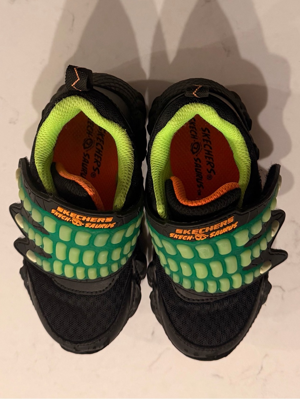 Skechers Skech-O-Saurus Lil Saurus Claw Brights Black Lime Toddler Size 9